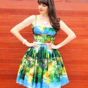 Bernie Dexter Paris dress in Serenity print rare unicorn 3x